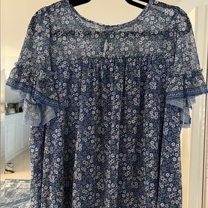 Floral Blue Women's Top